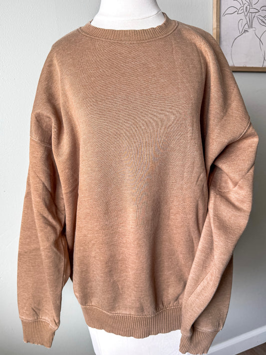 Camel Basic Washed Crewneck