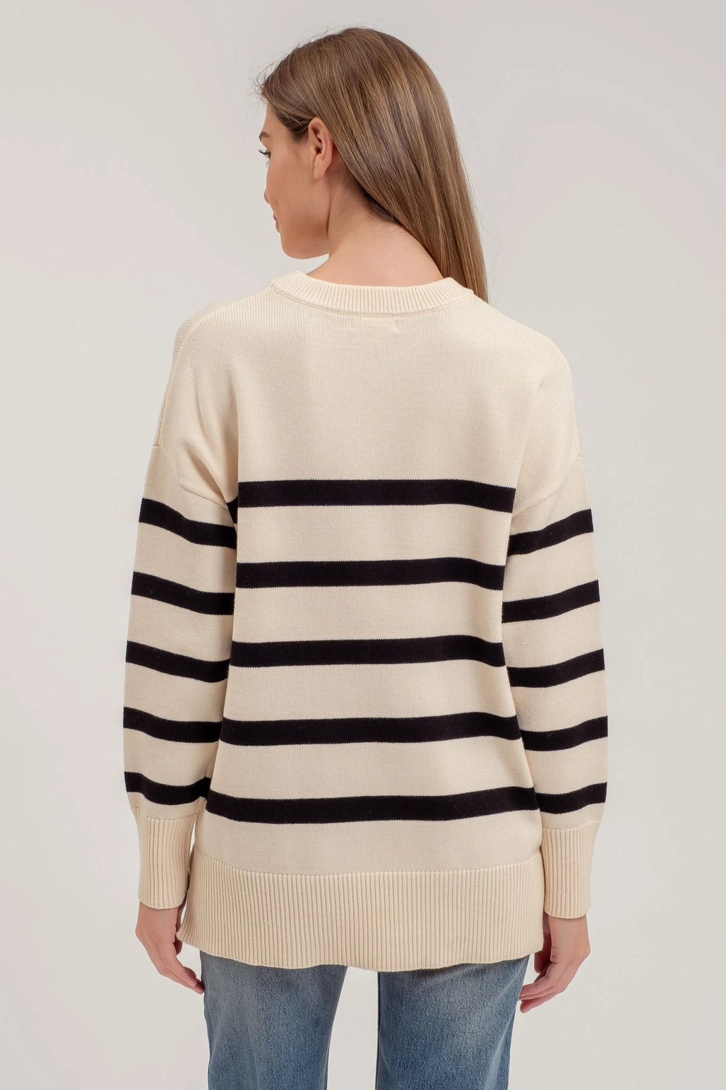 Ivory + Black Striped Sweater