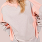 Grey + Peach Colorblock Pullover- ONE LARGE LEFT!