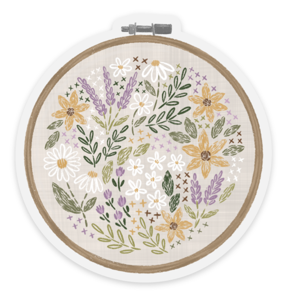 Clear Embroidery Hoop Sticker