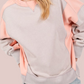 Grey + Peach Colorblock Pullover- ONE LARGE LEFT!