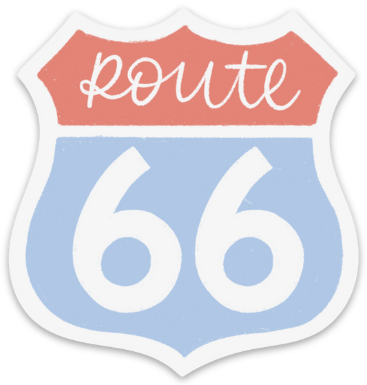 Route 66 Sticker, 3x3in