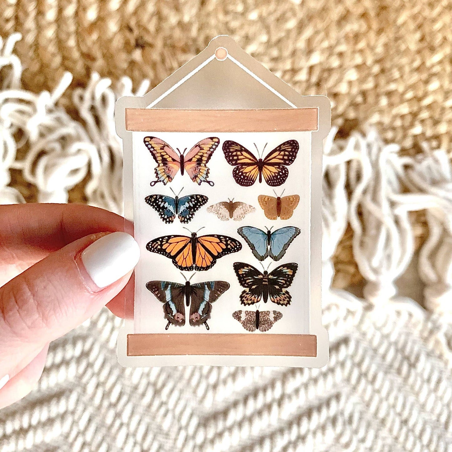 Clear Butterfly Banner Sticker, 2x3.25in